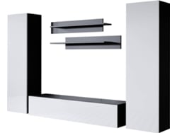 Conjunto de Muebles de TV MÓVEIS BONITOS Luke 3 (Negro y Blanco - 260x40x165 cm)