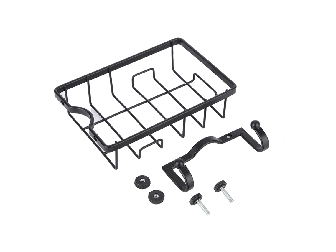 Estante De Drenaje Para Cocina, No Requiere Perforación, Estante De Almacenamiento Para Grifo Con 5 Ganchos, Negro