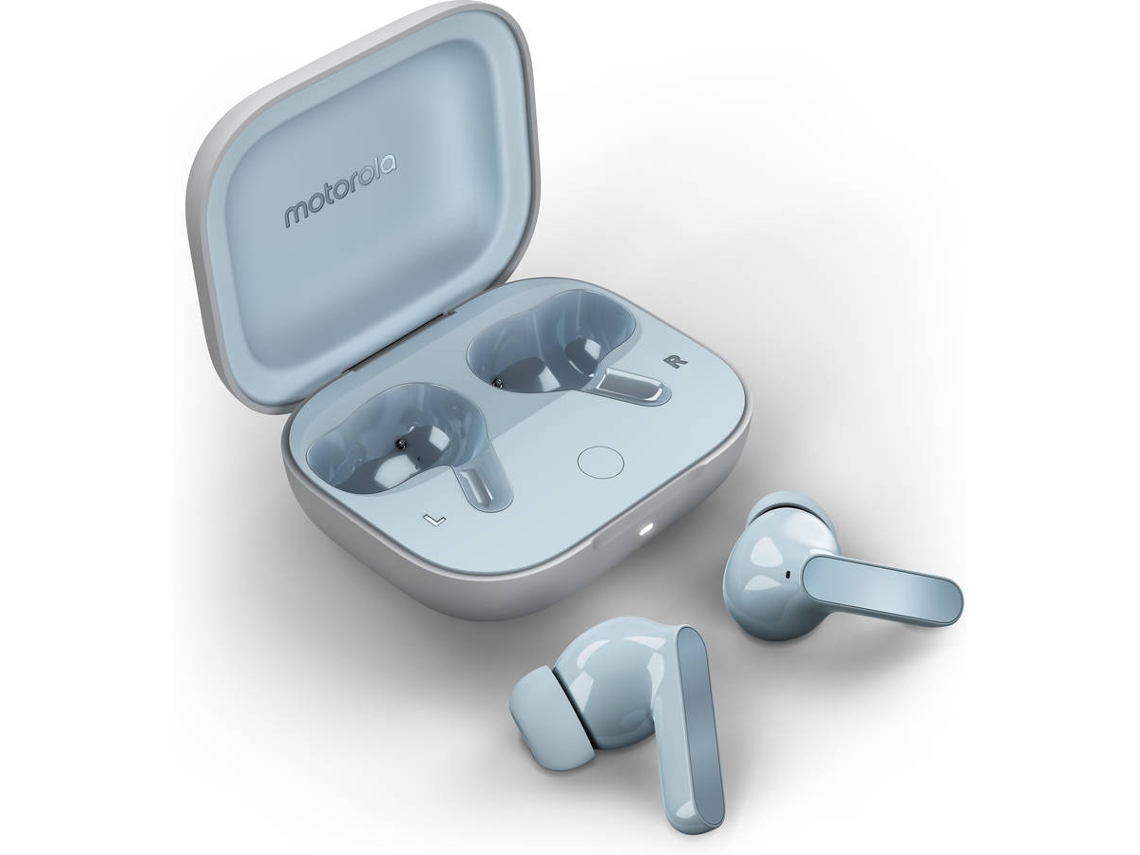Auriculares Bluetooth True Wireless MOTOROLA Moto Buds (In Ear - Micrófono - Noise Cancelling - Azul)