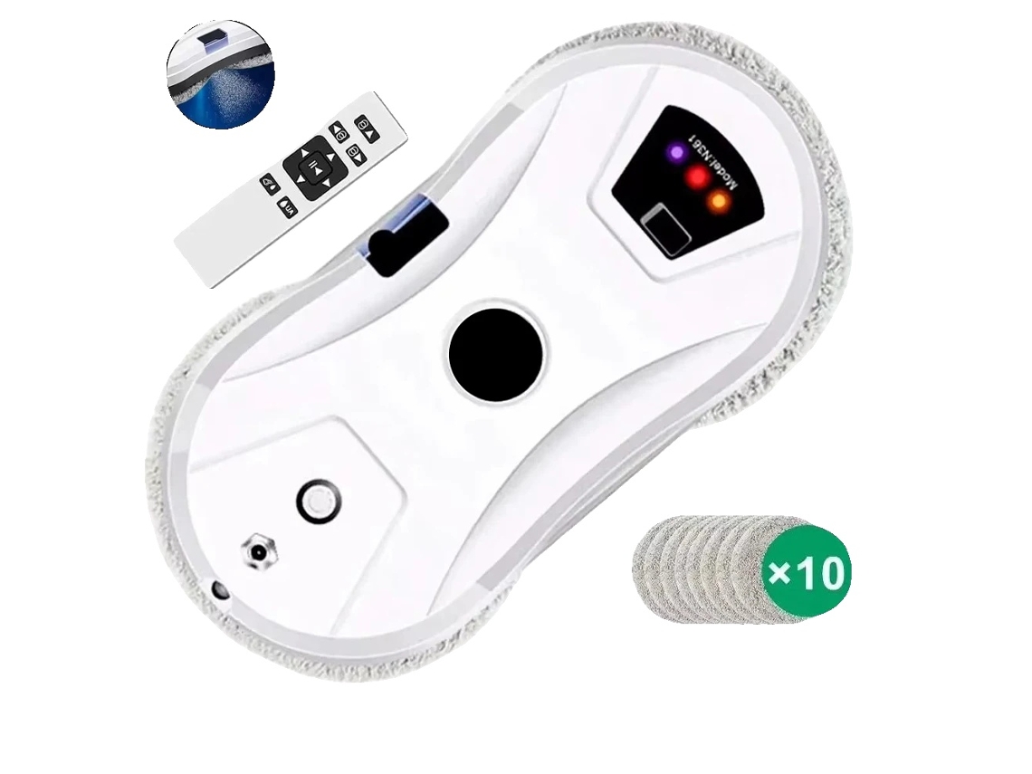 Robot limpiacristales, pulverización ultrasónica, control remoto, 5600 pa