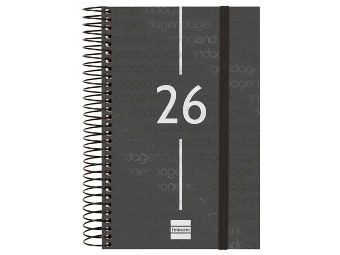 Agenda negra Finocam Year 2026 (11,7 x 18,1 cm)