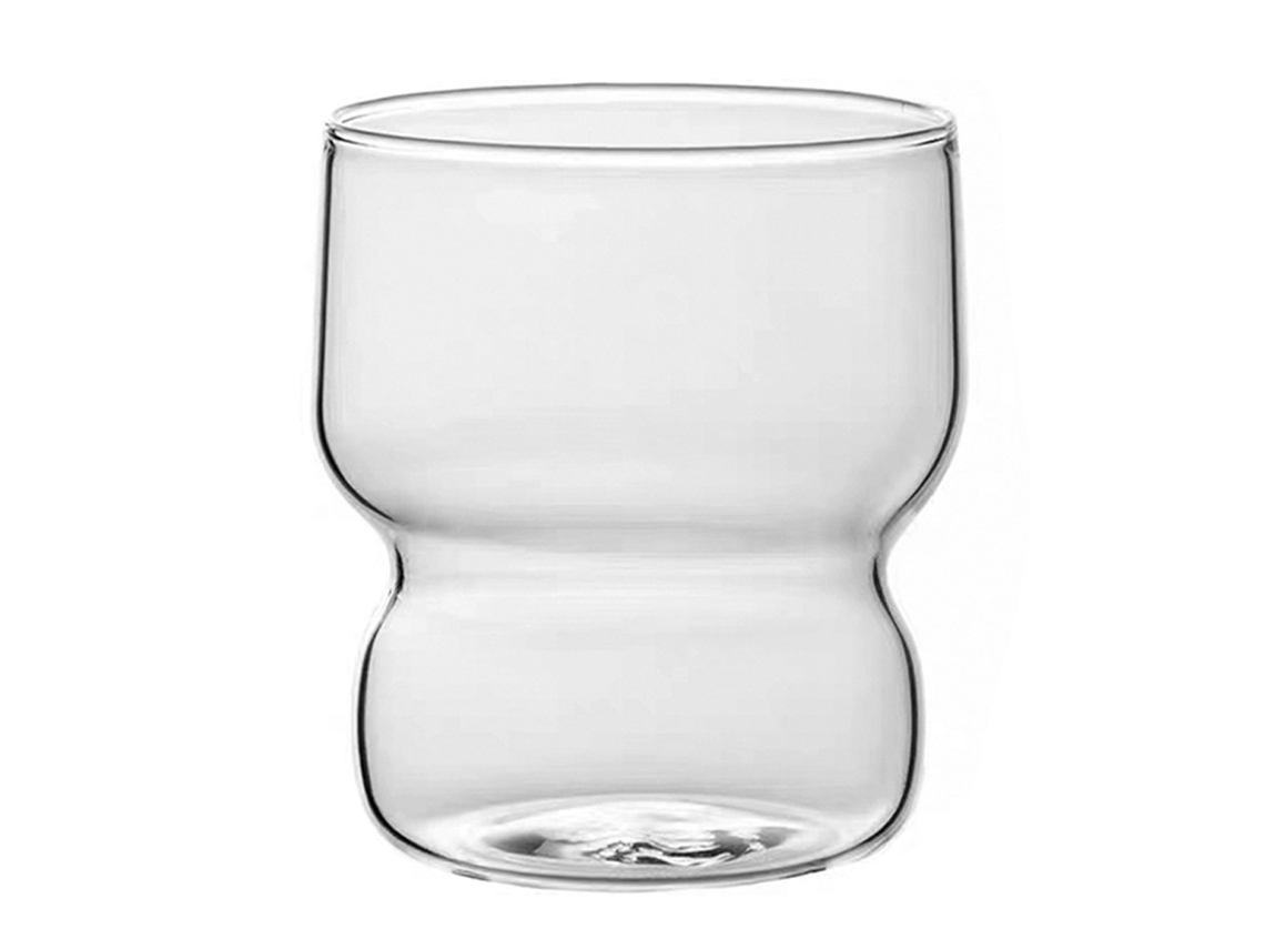Vaso de Vidrio, Vidrio Vintage, Vaso para Bebidas Frías y Calientes, Agua, Refrescos, Leche, Jugo, Transparente KOFIHETY