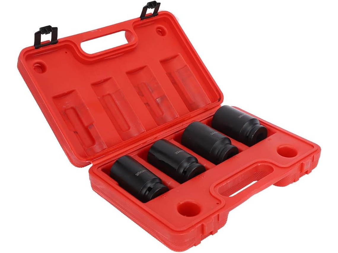 Neumática, 4 Pobite De Acero De Doble Dureza - Compacto Para Llaves Pcs En Cromo