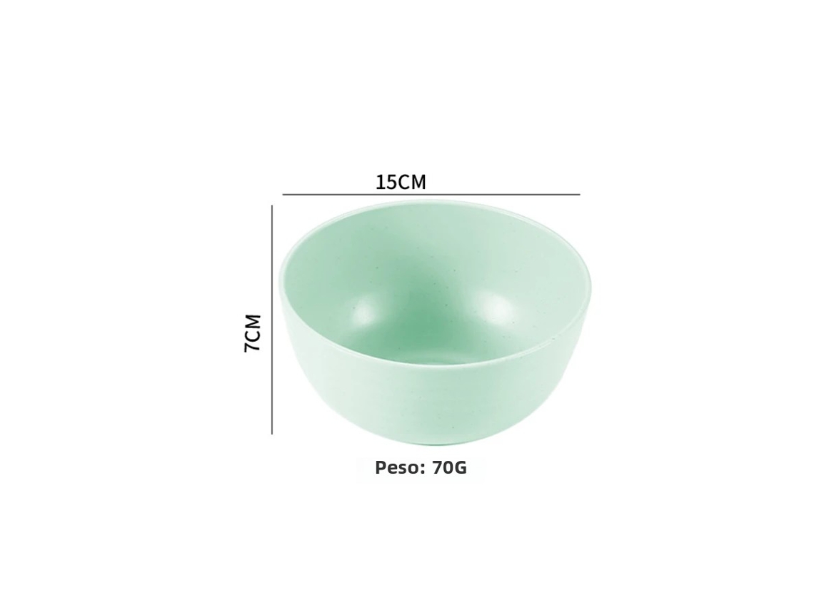 Cuenco De Plástico Sólido Ecológico De 6 Pulgadas (verde Grande), Gran Capacidad