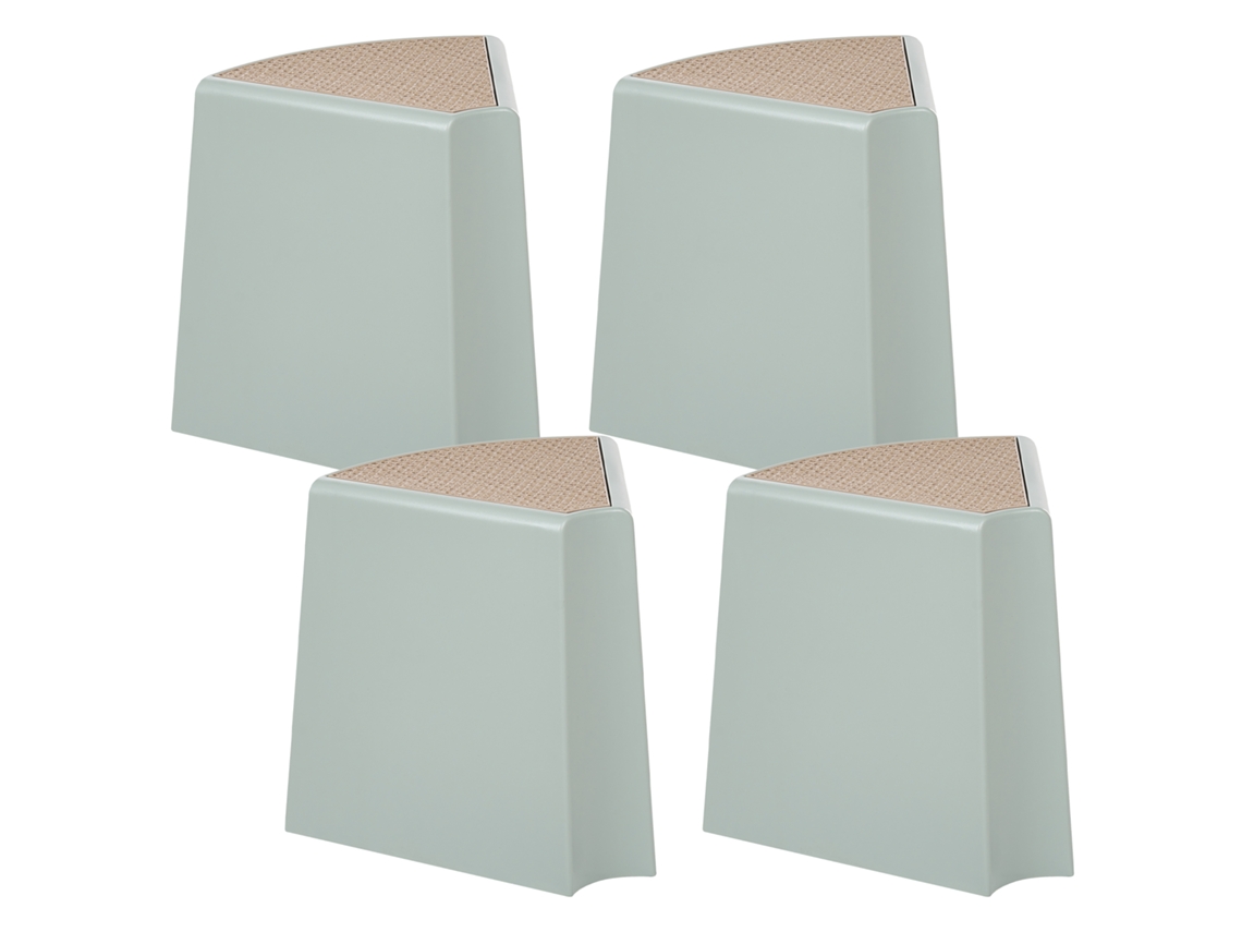 Conjunto De 4 Tamboretes De Jardim Beliani Evros De Abs (material Sintético Duradouro) Verde 43x35x45