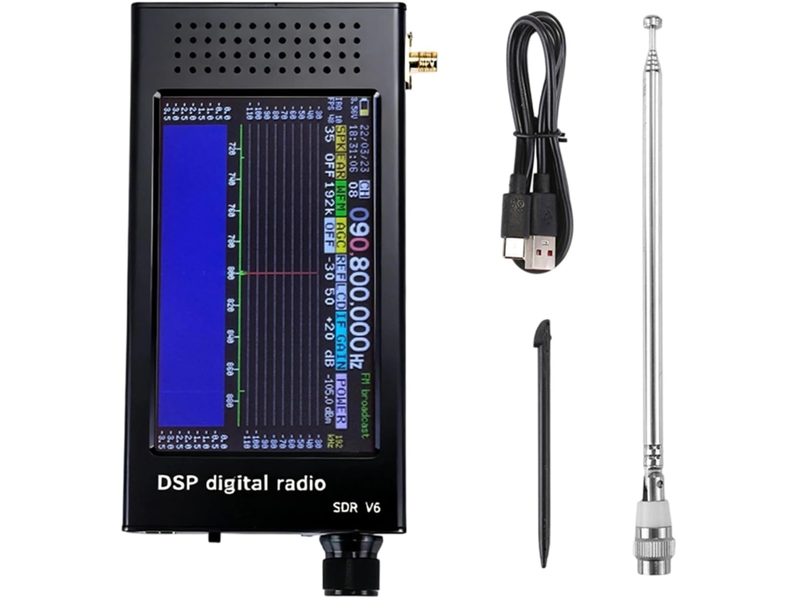 Receptor de onda corta SDR V6, de 100 kHz a 149 MHz, con carcasa de aleación metálica. SFUSHOS