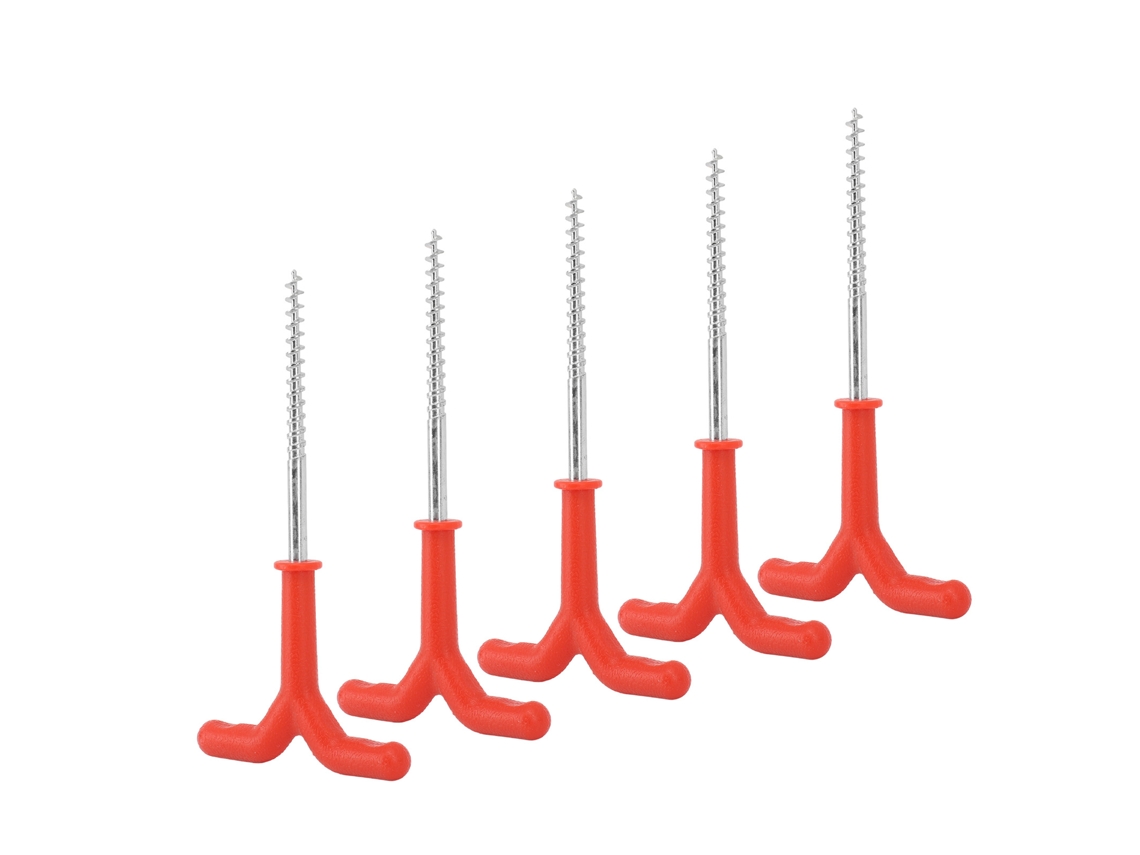 Estacas rojas para tiendas de campaña de pesca en hielo de 18,5 cm, de hierro, fáciles de instalar, sin marca.