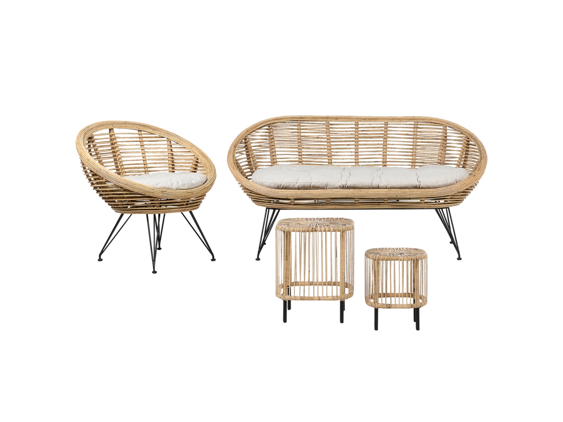 Conjunto de sala de estar 3 plazas de ratán natural BELIANI Maratea/cesenatico