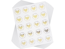 Sellos De Envelopes Coração Transparente, Adesivos De Calco Dourado Para Cartões E Decoração Diy (20 Folhas)