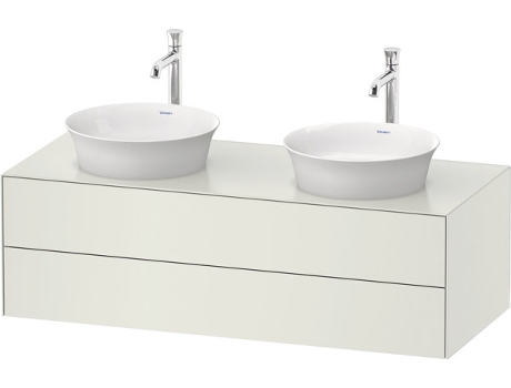 DURAVIT Tulip blanco, mueble de baño colgado en la pared, ancho 1300 x profundidad 550mm, con 2 cajones, con tecnología tip-on, WT4988B