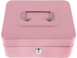 Caja Fuerte Compacta Rosa Con Cerradura Y Bandeja Extraíble, Caja Fuerte Portátil Con Llave.