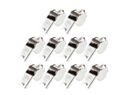 Rebe-10 Silbatos Profesionales De Metal Para Arbitros Deportivos Fútbol Con Llavero Ligero Y Duradero 4.5x2x1.7cm Plata