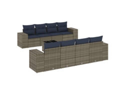 Maison Exclusive - Conjunto De Sofá De Jardín De 9 Piezas Con Cojines, Poliratán Gris