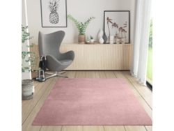 Rugura - Alfombra Salón Moderna Unicolor Lavable Antideslizante Pelo Corto Y Suave 200x290cm Rosa