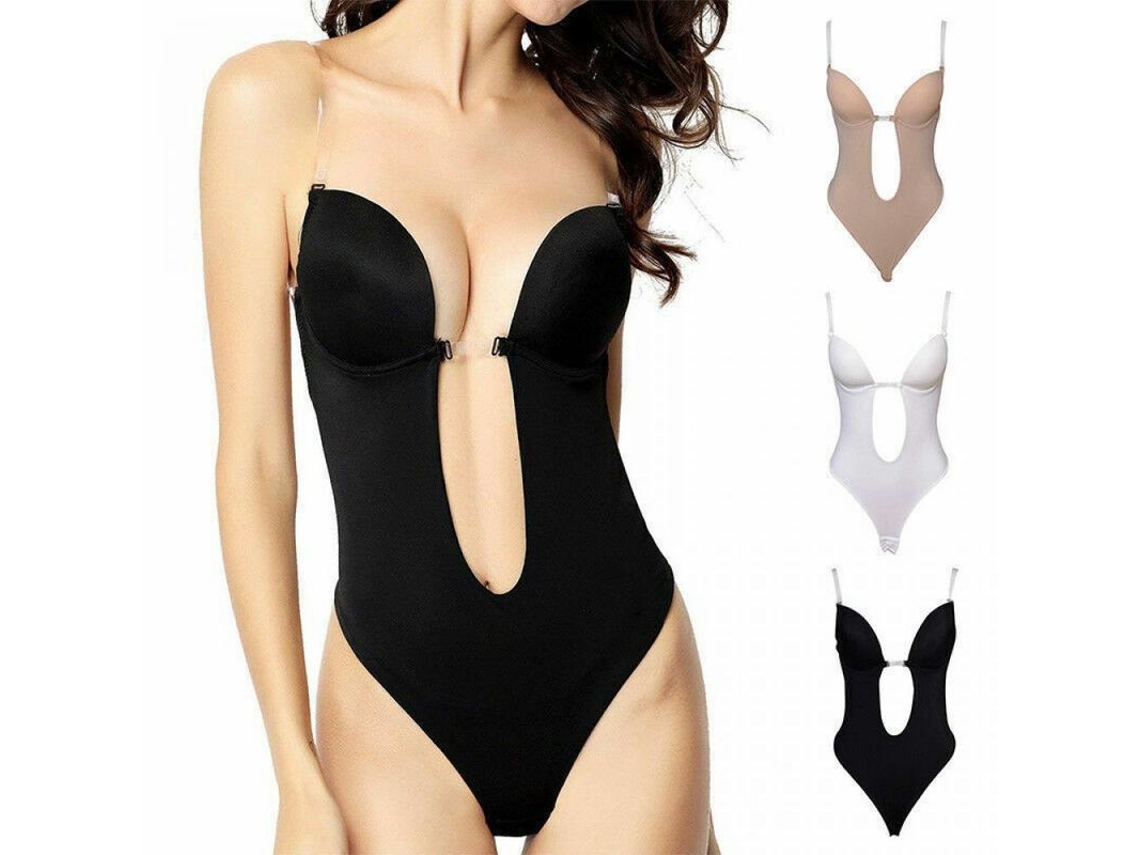 Faja Moldeadora Para Mujer, Escote En V Profundo, Sin Mangas, Sin Espalda, Con Copas Acolchadas, Invi Shaper Vgz