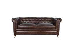 Sofa Piel Chester 3 Plazas Marron Oscuro 190x77x80cm