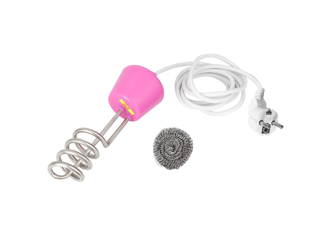 Calentador de inmersión eléctrico de acero inoxidable de 2500 W, caldera de agua de suspensión, color rosa (UE)