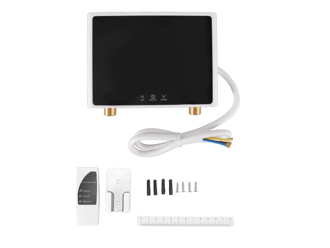 Mini calentador de agua eléctrico instantáneo con pantalla digital de 5500 W, calentador de agua termostático con control remoto para cocina de 220 V