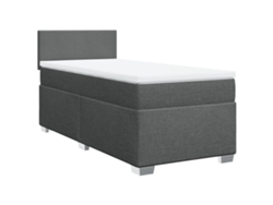 Maison Exclusive - Cama Box Spring Con Colchón Tela Gris Oscuro 80x200 Cm