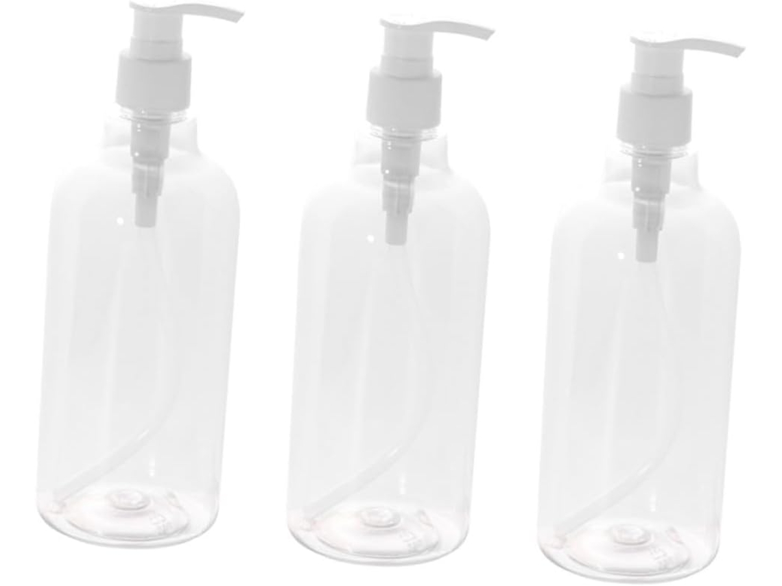 Juego Plástico 3 Dosificador Transparente Para Baño