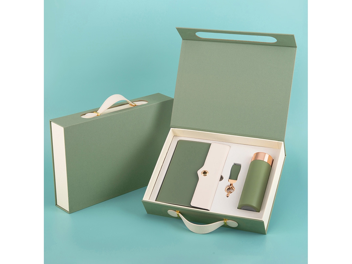 Termo De 450 Ml Con Llavero Y Agenda A5 (verde)
