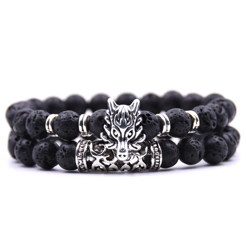 Conjunto de pulseras elásticas con cabeza de dragón MDUG