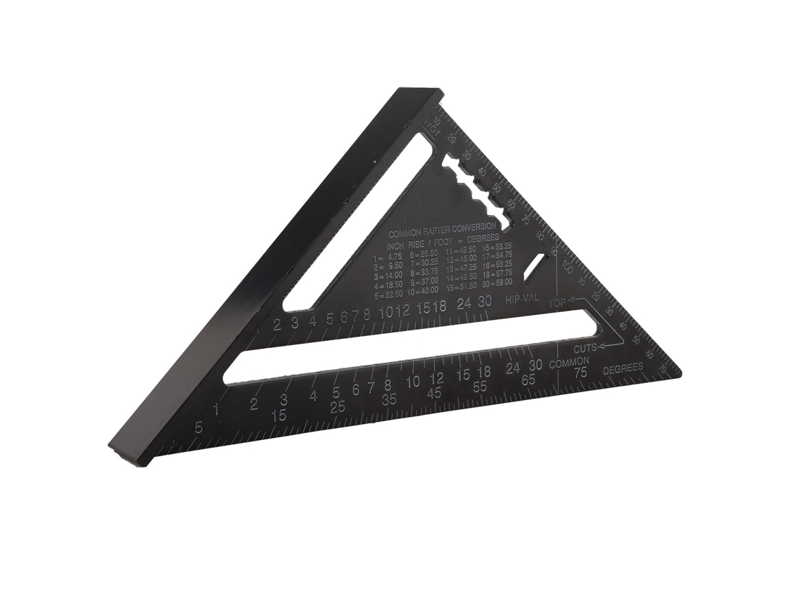 Protracto Triangular De Telhado De Liga De Alumínio Oxidação Preta 7 Polegadas Métrico