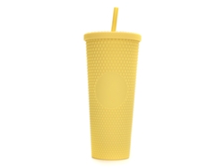 Vaso de agua de gran capacidad de 710 ml con tapa y pajita, disponible en varios colores.
