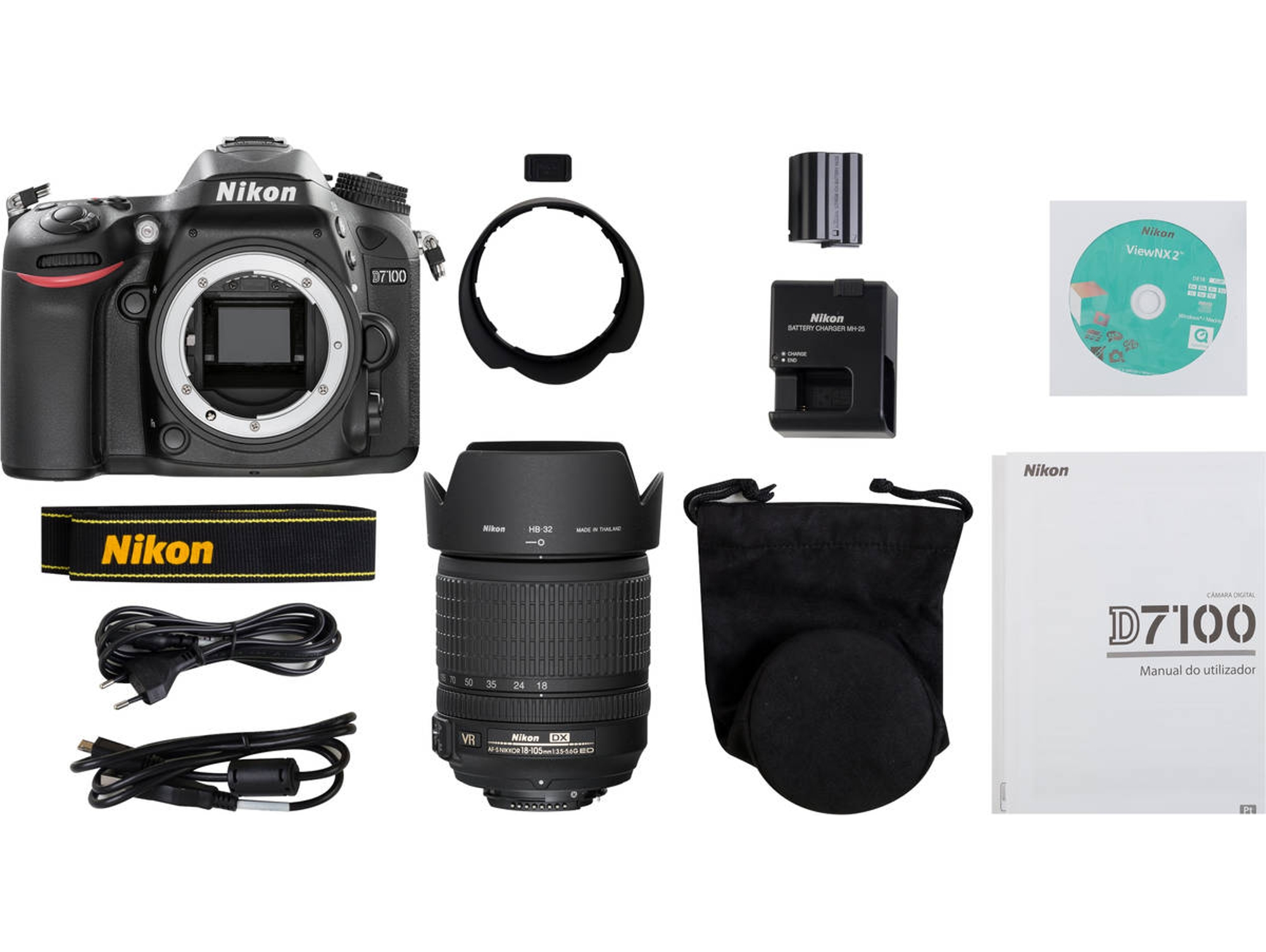 Nikon D7100 セット Kit Cámara Réflex NIKON D7100+AFS DX18/105G (24.1 MP - ISO: 100 a
