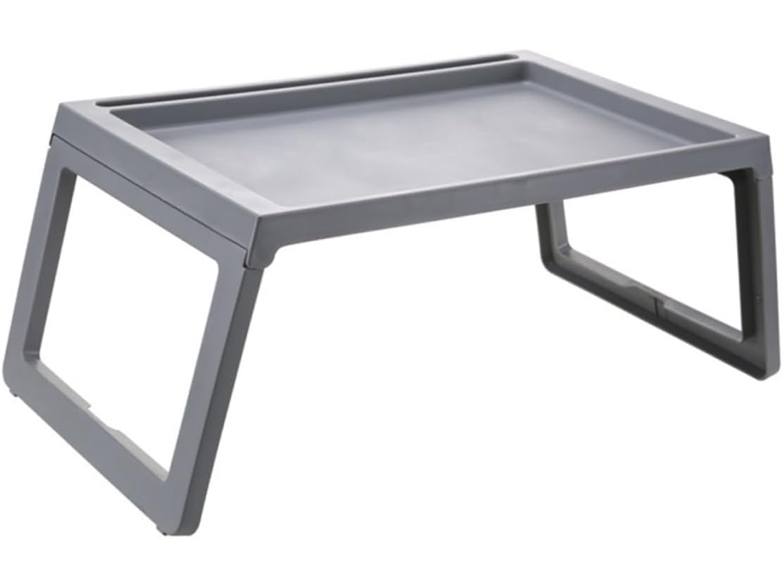 Mesa plegable para cama, escritorio, mesa de almuerzo, soporte para computadora con bandeja estable y plegable, gris SFUSHOS