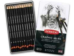 Caja Metal DERWENT Lápis Graphic 12 un Medio