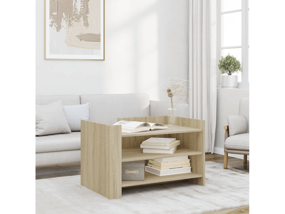 Mesa De Centro Madera De Ingeniería Roble Sonoma 80x50x50 Cm