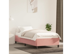 Estructura De Cama Sin Colchón Terciopelo Rosa 100x200 Cm