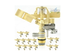 Aspersor de Riego Laton 1/2'' Ajustable Alcance 10-15 M Caudal 9 a 20 Litros/Minuto Pack 15 SUINGA