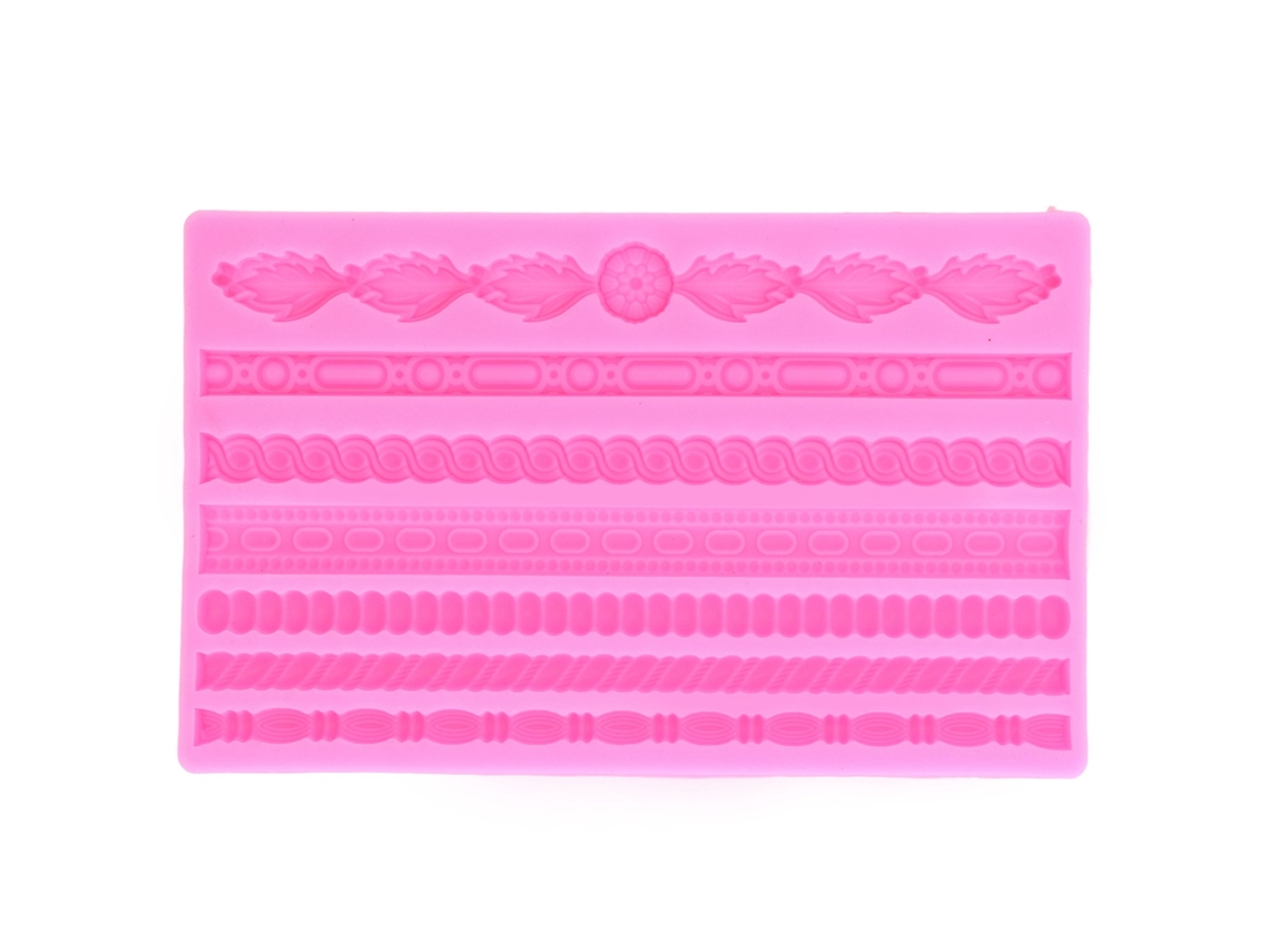 Molde De Silicona 3d Pearl Knit Rope Para Decorar Pasteles Postres Reutilizable Rosa