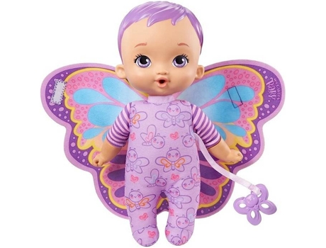 Muñeca Bebé Mariposa envuelve y acurruca morado my garden baby de jugar mattel edad 3