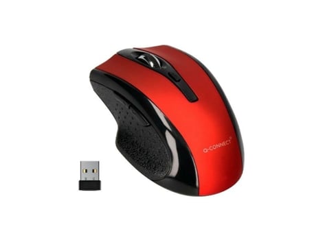 Ratón Inalámbrico Óptico Q-CONNECT KF18068 (Rojo - Inalámbrico)