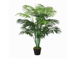 Palmera artificial de 125 cm con 18 hojas y jarrón para salón o balcón.