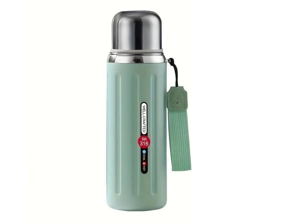 Termo Para Agua Caliente Y Fría, Café Y Té, 600 Ml, Acero Inoxidable Sus 316 (verde)*