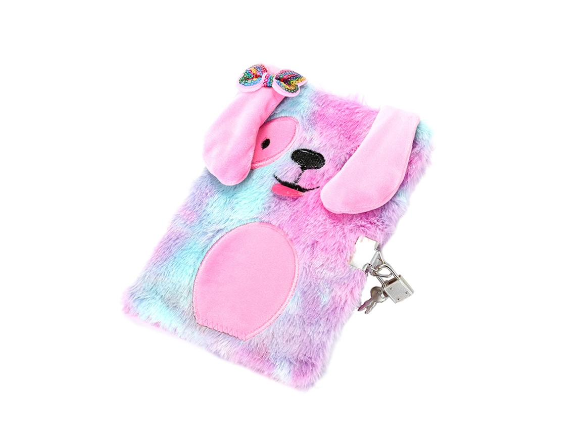 Cuaderno De Peluche Con Candado De Dibujos Animados En 3d, Lindo Diario Para Notas Y Diario Secreto.