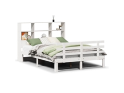 Maison Exclusive - Cama Con Estantería Sin Colchón Madera Maciza Blanca 140x190 Cm