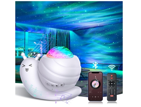 Proyector Galaxy, Proyector de Estrellas 15 Colores 53 Efectos de iluminación con Altavoz Bluetooth Temporizador Remoto, Proyector de Luces del Nor...