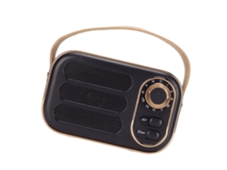 Caixa De Som Bluetooth Retro Portátil Com Som Estéreo Hifi E Carregamento Usb Para Casa E Viagem Preta