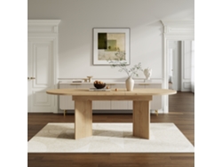Mesa Extensible De Roble Redondeado De 120/160x80 Cm Para 4-6 Personas.