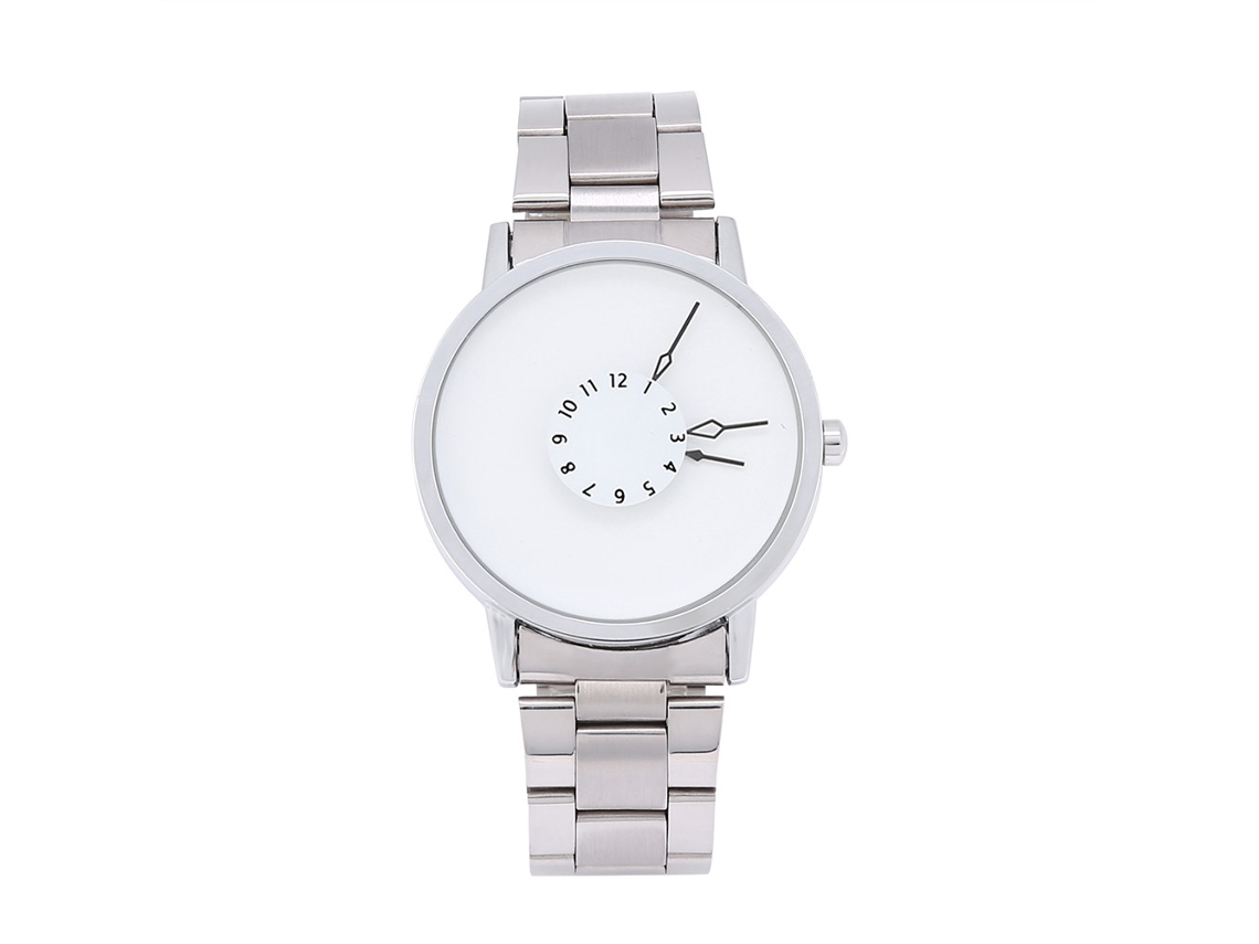 Reloj De Pulsera Para Hombres Analógico De Cuarzo Con Correa De Acero Inoxidable Cara Blanca Redonda
