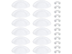 Perillas decorativas para gabinete, acabado blanco mate, modernas perillas para gabinete de cocina, incluye tornillos para una fácil instalación (10 piezas)