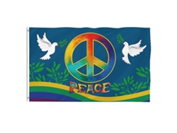 Bandera de la Paz Mundial de 90 x 150 cm, grande, de poliéster, para parques infantiles CHABERLU