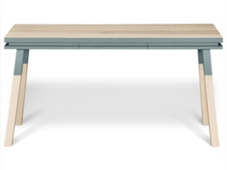 Escritorio MON PETIT MEUBLE FRANÇAIS Rectangular de Madera Maciza Con 1 Cajón 140 cm