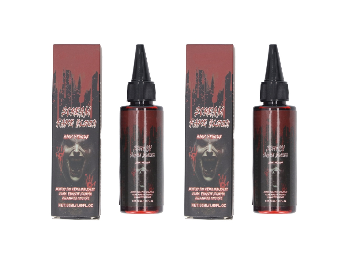 Sangre Falsa Gotosa Realista Pegajosa Amigable Con La Piel Líquida Para Maquillaje Cosplay Fiesta Escenario 50ml X 2