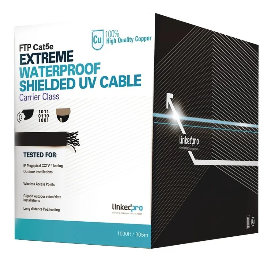 Cable Red Linkedpro Utp Cat E5 305 Mts Negro Exterior Cobre